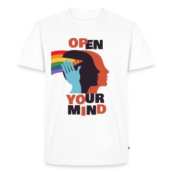 Open Your Mind For The Rainbow - Colorful Fantasy - Men's Premium Organic T-Shirt - white - Front - Nico (187cm)