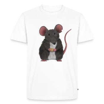 Petite souris ou rat mignon - T-shirt Premium bio Homme - blanc - Devant - Nico (187cm)