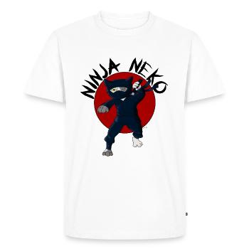 NINJA NEKO SENSEI RED - T-shirt Premium bio Homme - blanc - Devant - Nico (187cm)