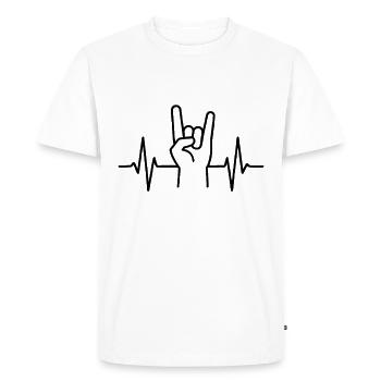 Rockhand heartbeat - Men's Premium Organic T-Shirt - white - Front - Nico (187cm)