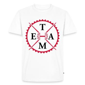 dumbbell gym team - Men's Premium Organic T-Shirt - white - Front - Nico (187cm)
