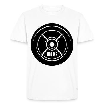 poids d'icône haltère - T-shirt Premium bio Homme - blanc - Devant - Nico (187cm)