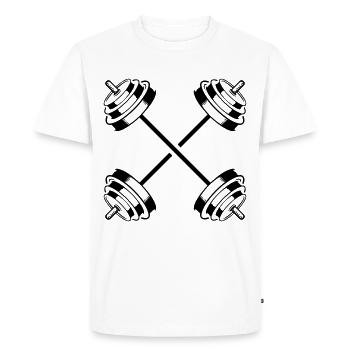 haltère icône poids symbole haltère - T-shirt Premium bio Homme - blanc - Devant - Nico (187cm)