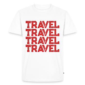 Voyage vacances voyage - T-shirt Premium bio Homme - blanc - Devant - Nico (187cm)