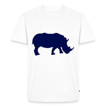 Silhouette de rhinocéros - T-shirt Premium bio Homme - blanc - Devant - Nico (187cm)