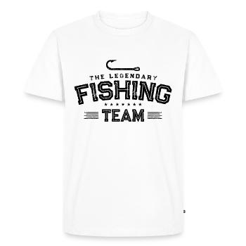 Fishing fisherman team fish logo - Men's Premium Organic T-Shirt - white - Front - Nico (187cm)