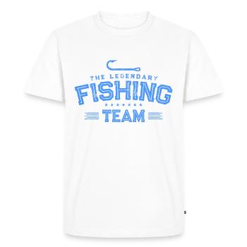 Fishing Fischer Team Fish Logo - Men's Premium Organic T-Shirt - white - Front - Nico (187cm)