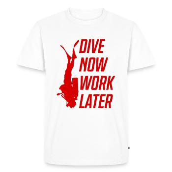 Plonger maintenant Plonger drôle - T-shirt Premium bio Homme - blanc - Devant - Nico (187cm)
