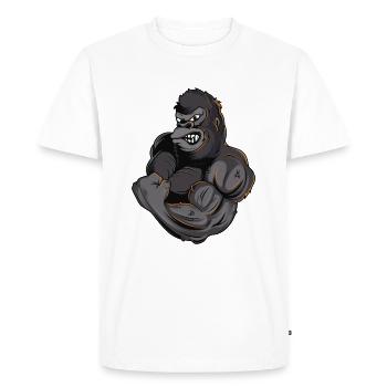 gorille muscles gym fitness bête - T-shirt Premium bio Homme - blanc - Devant - Nico (187cm)