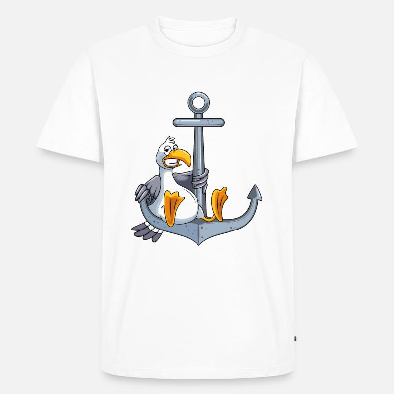 anker möwe comic - Männer Premium Bio T-Shirt - Weiß
