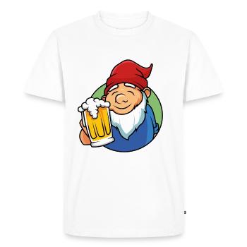 gartenzwerg bier zwerg - Männer Premium Bio T-Shirt - Weiß - Vorne - Nico (187cm)