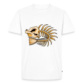 arêtes de poisson poisson squelette - T-shirt Premium bio Homme - blanc - Devant - Nico (187cm)