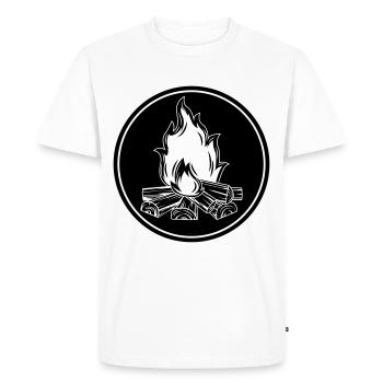 campfire flame symbol fire - Men's Premium Organic T-Shirt - white - Front - Nico (187cm)