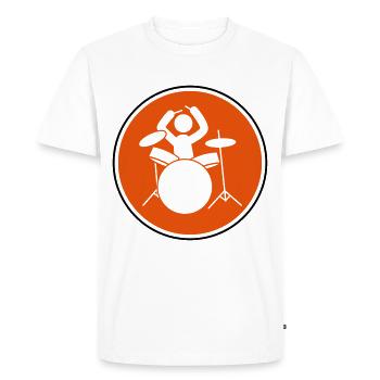 batteur icône batteur - T-shirt Premium bio Homme - blanc - Devant - Nico (187cm)