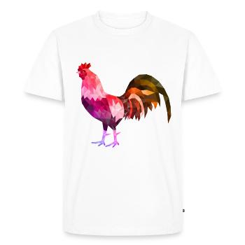 coq polygon coloré coq coq - T-shirt Premium bio Homme - blanc - Devant - Nico (187cm)