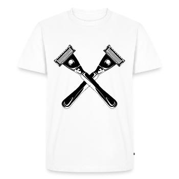 razor blade shave - Men's Premium Organic T-Shirt - white - Front - Nico (187cm)
