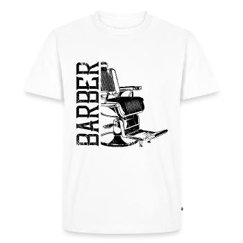 barber chaise fauteuil coiffeur - T-shirt Premium bio Homme - blanc - Devant - Nico (187cm)