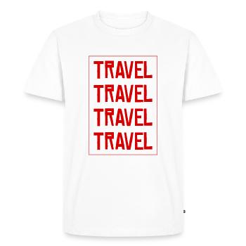 Traveler travel travel hashtag - Men's Premium Organic T-Shirt - white - Front - Nico (187cm)