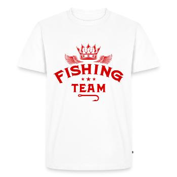 Fishing Team Fischen Angeln - Men's Premium Organic T-Shirt - white - Front - Nico (187cm)