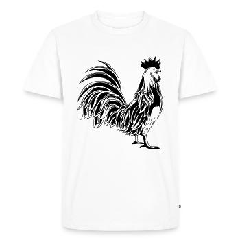 Coq Gockel animal - T-shirt Premium bio Homme - blanc - Devant - Nico (187cm)