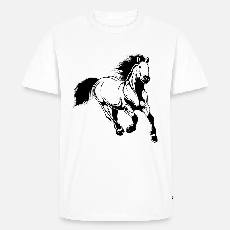 pferd reiten tier - Männer Premium Bio T-Shirt - Weiß