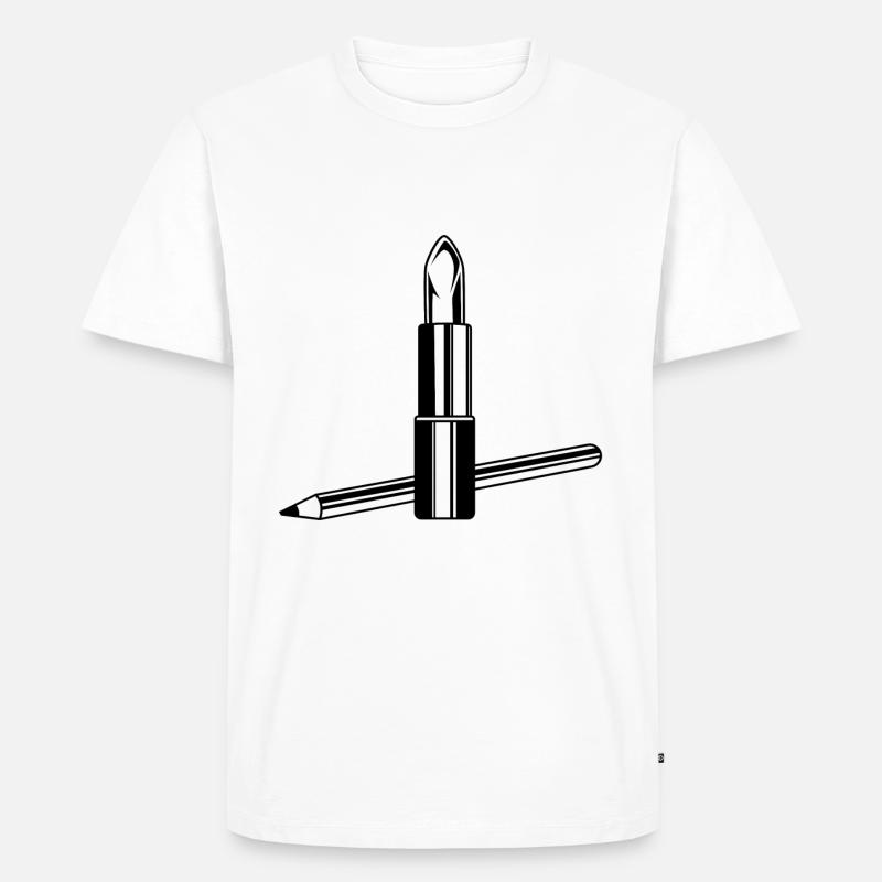 Lippenstift Symbol Make up - Männer Premium Bio T-Shirt - Weiß