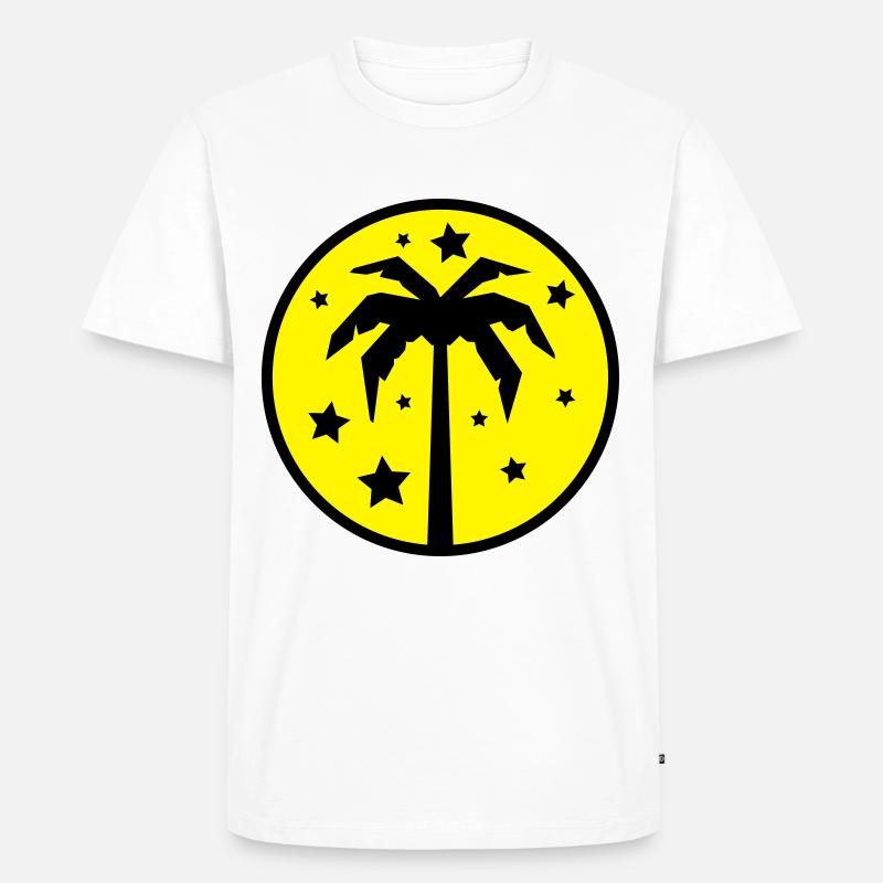 Palm Tree Beach - Männer Premium Bio T-Shirt - Weiß