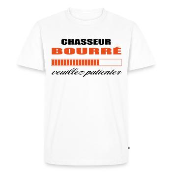 CHASSEUR bourré HUMOUR - T-shirt Premium bio Homme - blanc - Devant - Nico (187cm)