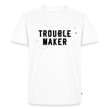 FAUTEUR DE TROUBLES - T-shirt Premium bio Homme - blanc - Devant - Nico (187cm)