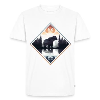 Abstract bear in the mountains - Men's Premium Organic T-Shirt - white - Front - Nico (187cm)