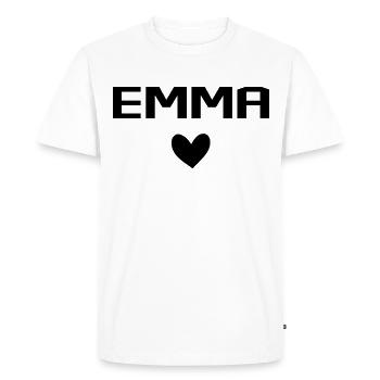 Emma Cœur - T-shirt Premium bio Homme - blanc - Devant - Nico (187cm)
