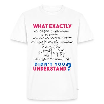 Blague de formule de physique et de mathématiques - T-shirt Premium bio Homme - blanc - Devant - Nico (187cm)