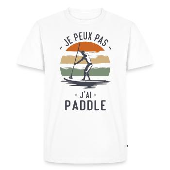 Je peux pas j'ai Paddle humour cadeau - T-shirt Premium bio Homme - blanc - Devant - Nico (187cm)