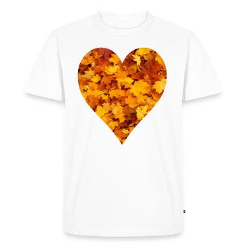 Autumn lovers, Colourful foliage with heart - Men's Premium Organic T-Shirt - white - Front - Nico (187cm)
