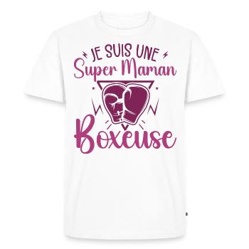 Je Suis Une Super Maman Boxeuse Cadeau Boxeuse - T-shirt Premium bio Homme - blanc - Devant - Nico (187cm)