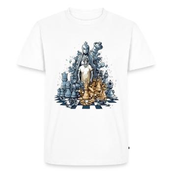 Carnage échiquéen - T-shirt Premium bio Homme - blanc - Devant - Nico (187cm)