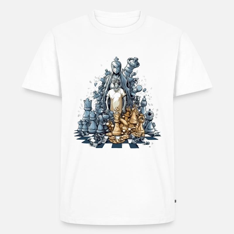 Schach-Gemetzel - Männer Premium Bio T-Shirt - Weiß