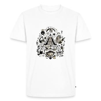 Oeil et pyramide - T-shirt Premium bio Homme - blanc - Devant - Nico (187cm)