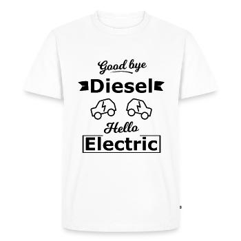 Bonjour les voitures électriques - T-shirt Premium bio Homme - blanc - Devant - Nico (187cm)