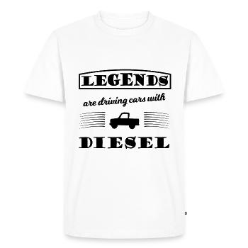 Le conducteur diesel - T-shirt Premium bio Homme - blanc - Devant - Nico (187cm)