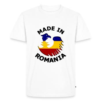 Made in Romania - Men's Premium Organic T-Shirt - white - Front - Nico (187cm)