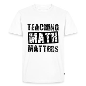 Professeur de mathématiques - T-shirt Premium bio Homme - blanc - Devant - Nico (187cm)