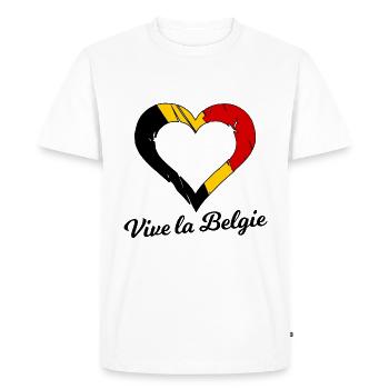 Vive les Belges - T-shirt Premium bio Homme - blanc - Devant - Nico (187cm)