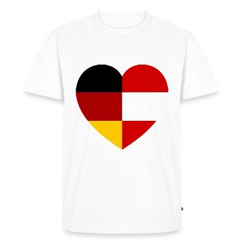 The Austrian German Heart - Men's Premium Organic T-Shirt - white - Front - Nico (187cm)
