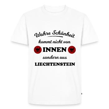 La patrie du Liechtenstein - T-shirt Premium bio Homme - blanc - Devant - Nico (187cm)