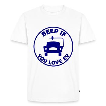 Driving an electric car - Men's Premium Organic T-Shirt - white - Front - Nico (187cm)