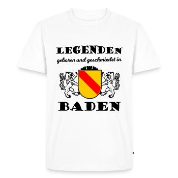 Né dans la belle ville de Bade - T-shirt Premium bio Homme - blanc - Devant - Nico (187cm)