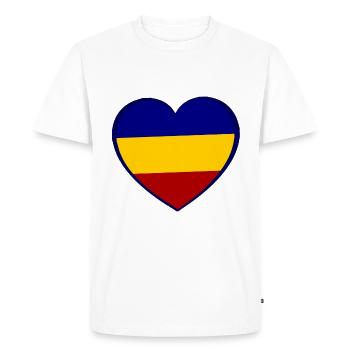 Romanian love - Men's Premium Organic T-Shirt - white - Front - Nico (187cm)