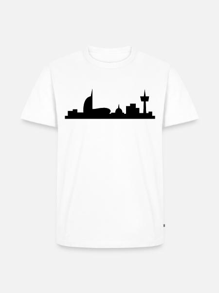 Bremerhaven Skyline V2016 Silhouette - Männer Premium Bio T-Shirt - Weiß