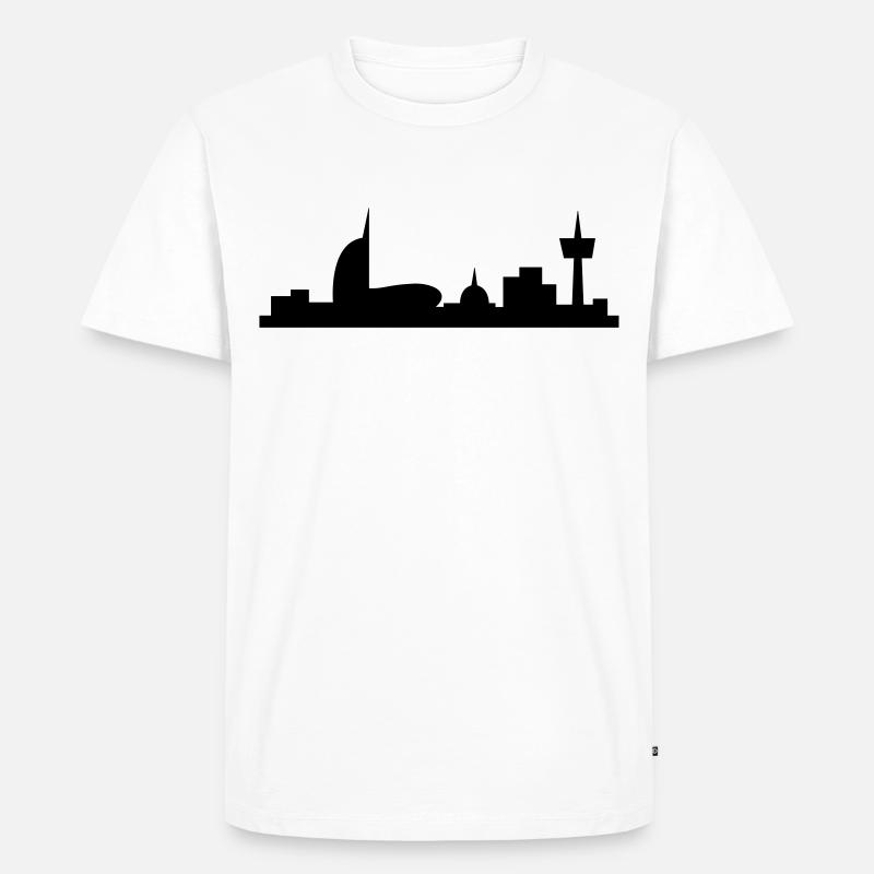 Bremerhaven Skyline V2016 Silhouette - Männer Premium Bio T-Shirt - Weiß